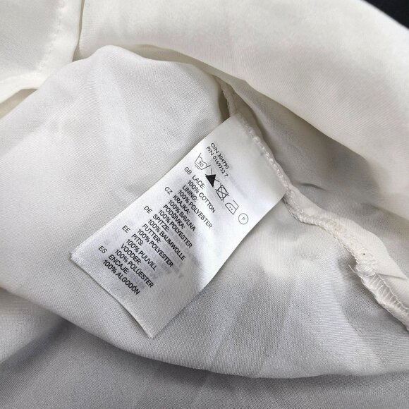 White Lace Mini Skirt By H&M Divided Size 2 Floral Crochet Womens JJ3935 - Picture 8 of 8